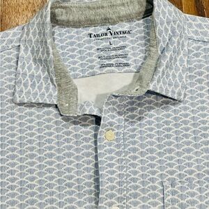 Tailor Vintage Blue and White Patterned Men's Shirt